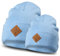 Soulbuddy Beanie - 2er Set Hellblau Melange | Partnerlook-Set | 1 Herren oder Damen Wintermütze (One Size - 54-62 cm) und 1 Kinder Strickmütze (Größe S - 40-45 cm)