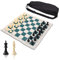 Juego De Ajedrez Combinado, 13,4x13,4 pulgadas PVC Chess Set Juego De Ajedrez De Tablero Portátil Viaje Tapete Piezas De Ajedrez Juego De Ajedrez De Torneo, Ajedrez de Torneo para Adultos y Niños