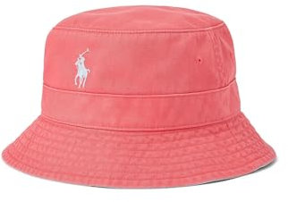 Polo Ralph Lauren Herren Chino Bucket Hat Baumwolle, Blassrot, XL