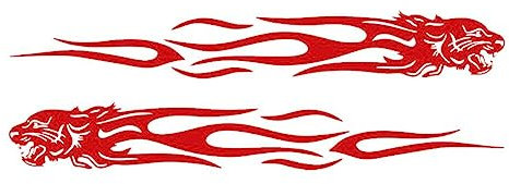 Ekakashop 3D Tiger Flamme Aufkleber, Auto Vinyl Racing Racing Flamme Streifen Aufkleber DIY Auto Karosserie Seiten Aufkleber Motorrad Fahrrad Skateboard Laptop DIY Dekoration 20cm x 3cm, Typ4