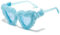 Party Brille, Hippie Herzförmige Brille, Herz Sonnenbrille, für Kinder Herren Damen 60er 70er 80er 90er Party Hippie Chic, Kleid Accessoires Foto Requisiten Geburtstagsfeier, Plüsch, blau