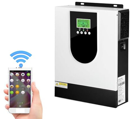 Lakenbroade Onduleur Hybride à Onde sinusoïdale Pure 3000W, 24V DC à 230V AC, avec contrôleur de Charge Solaire MPPT 80A, pour Batteries au Lithium