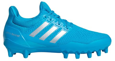 adidas Men Ultraboost American Football Cleats, Solar Blue/Silver Metallic/Solar Blue, 10 Medium