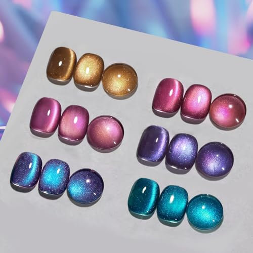 Born Pretty Cat Magnetic Eye Gel Braun Rosa Blau Grün - UV Nagellack Glitzer Gel Nagellack Maniküre und Nagelkunst DIY zu Hause