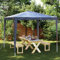 ShGaxin Partyzelt, Festzelt, Pavillion, Bierzelt, Garten Party Zelt, Gartenzelt, Grillpavillon, 2,5 x 2,5 m Blau
