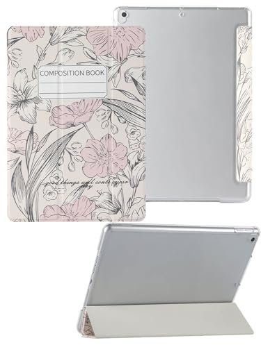 iPad 10.2 Case - Slim Hard Back Smart Cover for iPad 9th/8th/7th Generation - Flower Pattern