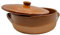Tegame in Terracotta con Coperchio Semi Smaltato - Diam. 21 Cm