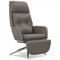 Wenjingqi 3097745 Relaxsessel und Fußstütze, echtes Leder und Kunstleder, Grau, Grau