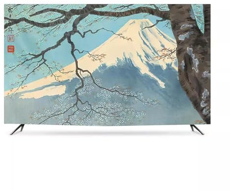 XMYAN TV Cover 32-86inch Printed TV Dust Cover TV Display Cover TV/Computer Screen Protector for Desktop Wall Hanging Curved Cover Cloth for Living Room Art Decoration(Color:color9,Size:60in)