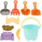 Kisangel 9Pcs Sandcastle Building Kit for Beach Sand with Bucket Rake and Animal Molds for Creative Play and Imaginative Sand Structures