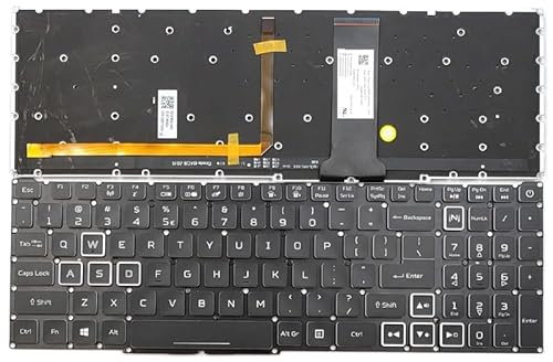 QMSOZMD Parti per Laptop Nuovo for Acer Nitro 5 AN515-45 AN515-45-R0ZA AN515-45-R21A AN515-45-R313 Serie Tastiera del Computer Portatile degli Stati Uniti Completamente Colorato Retroilluminato