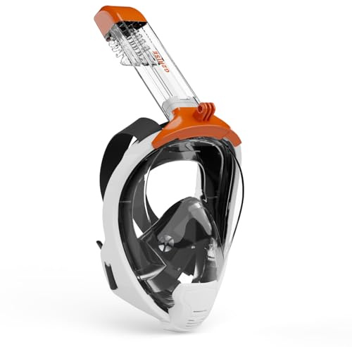G2RISE Schnorchelmaske Erwachsene, Fullface Tauchermaske Vollmaske mit Abnehmbarer Kamerahalterung, absolut CO2 sicher
