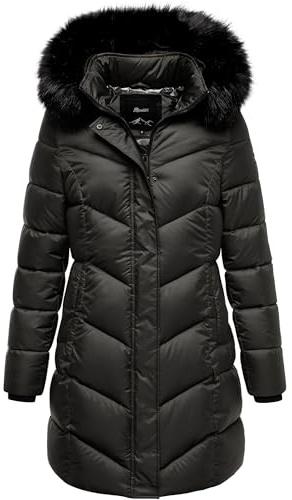 REPUBLIX Damen Gefütterte Dicke Glanz Winter Jacke Mantel Parka mit Kapuze RJ-8020
