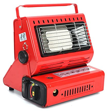 Chauffage extérieur, chauffage à gaz compact portable extérieur pour la pêche camping randonnée patio intérieur rouge, portable