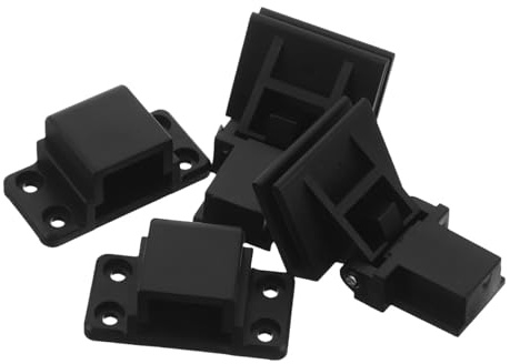 Cabilock Turntable Dust Cover Hinges 1 Pair with Enhanced Protection and Stable Structure Black Plastic Replacement Parts for Record Player Lid Suitable for Home Audio Use