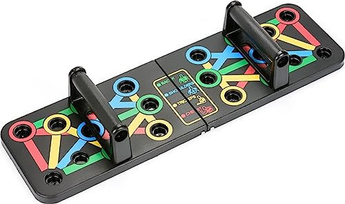 Gymtek Faltbare Liegestütze Brett - Push Up Board mit Liegestützgriffe für Ganzkörper-Training & Effektive Liegestützen - Multifunktional Liegestützbrett - Fitnessgeräte für Zuhause (Muster 1)