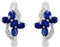 Creolen, Sterlingsilber, 0,87 Karat, natürlicher blauer Saphir und 2 pt Diamanten, Schmetterlings-Ohrringe, Stein Diamant Stein: Saphir Diamanten, Saphir