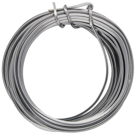 The Beadsmith Filo quadrato per lavori artigianali, elementi metallici, temperamento morbido, calibro 18, bobina da 4 m, colore titanio, filo per perline utilizzato per la creazione di gioielli