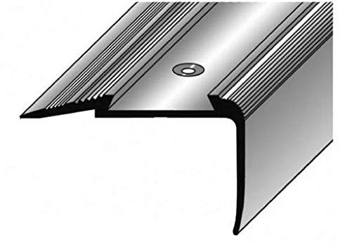 10 metros (10 x 1 m) - Perfil de escalera (27 mm x 58 mm) de aluminio anodizado, perforado, bronce claro