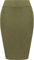 WearAll Womens Plain Bodycon Pencil High Waisted Ladies Stretch Midi Skirt - Khaki - 12/14