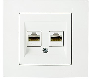Gunsan Moderna Datenbuchse 2-fach CAT5e Internet Netzwerk Weiss