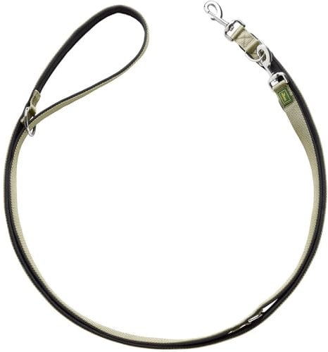HUNTER Verstellbare Führleine NEOPREN, Farbe: oliv/schwarz, strapazierfähiges Nylon, 3-fache Verstellmöglichkeit, weiche Neoprenpolsterung, ideal für Alltag und Training, Größe: 15/200
