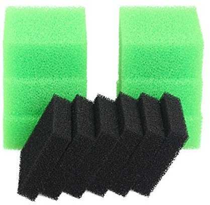 INGVIEE Kompatibel 6 x Grün Nitrat und 6 x Aktivkohleschwamm für Juwel Compact/Bioflow 3.0 / M