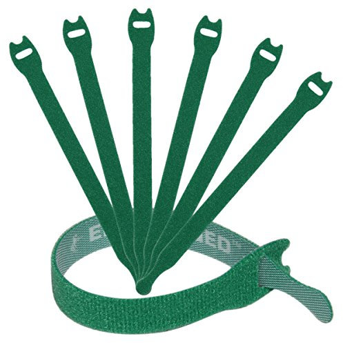 Reusable Cable Ties 1/2 x 8 (1.25cm x 20cm) - 30 Pack (Green)
