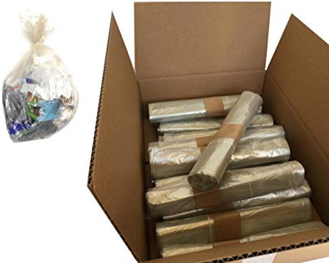 200 Sacchi trasparenti 70x110 immondizia raccolta differenziata, 20 rotoli da 10, Sacchi spazzatura grandi condominiali.