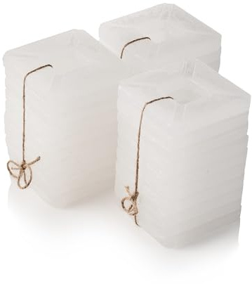 Original Wachsplatten für Betonfeuer® der Beske-Manufaktur, Nachfüller zum Aufüllen von Betonfeuer, praktische Platten mit Aussparung für Dauerdocht, Kerzenfresser (Eckig L (8x8cm - 30 Platten))