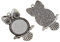 Perlin - 12stk Metall Anhänger Fassungen für 20mm Runde Charm Cabochon-Fassung Eule Tier Motive Rahmen Medaillons M507 x3