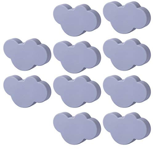 10er Set Möbelknöpfe Kinderzimmer Set Schubladenknöpfe Möbelknäufe Kinderzimmer Klein Wolkenform (Grau)