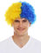 WIG ME UP - MMAM-15M Perücke Karneval Afro Fan-Perücke Fußball Gelb Blau Hälften geteilt