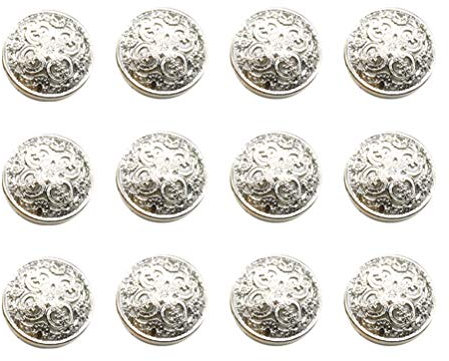 HEALLILY 30 Metall Blazer Knöpfe mit Schaft für Jacke, Hemd, Anzug, Hose, Runde Nähknöpfe für DIY Handwerk, 18Mm (Silber)