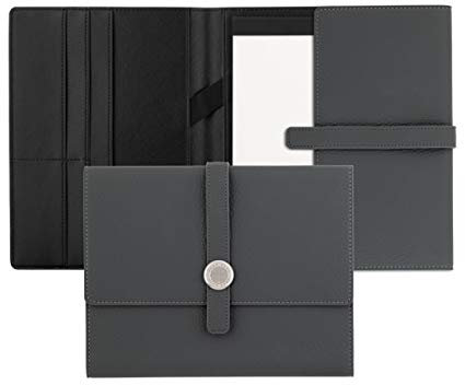 Hugo Boss A5 Schreibmappe Executive Grey Grau Polyurethane 40 Blatt Block, Maße: 170 x 230 x 20 mm HDM004H