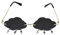 VALICLUD Sonnenbrille für Frauen, Wolkenform, randlos, Sonnenbrille mit Lightning-Charms, modische Sonnenbrille, farbige Gläser, grau, J5725D75163AZ0T, Grau, J5725D75163AZ0T