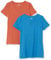 Amazon Essentials Women's Regular-Fit Short-Sleeve V-Neck T-Shirt, Pack of 2, Terracotta/Blue, L