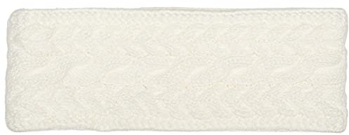 styleBREAKER Damen Strick Stirnband einfarbig mit Zopfmuster, Thermo Fleece Futter, Winter Headband Uni 04026058, Farbe:Creme-Beige