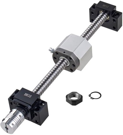 CNCYEAH Kugelumlaufspindel SFU1605-700mm Gewindespindel Edelstahl Linearführung mit BK12 / BF12 Unterstützung, DSG16H Muttergehäuse+Kugelumlaufmutter+Kupplung für Graviermaschine