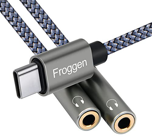 Adattatore splitter jack USB C a doppio ingresso da 3,5 mm, adattatore per cuffie Aux da Typc C compatibile con Pad Pro 2020, Galaxy S20+ 20 Note 20, Pixel 4 XL, OnePlus 8T, P40/P30 Pro