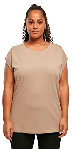 Urban Classics Women's Ladies Extended Shoulder Tee T-Shirt, Brown, L