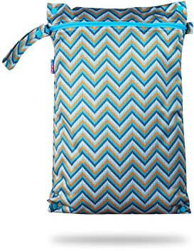 Petit Lulu wasserdicht doublesize Windeltasche | Wetbag Organiser Beutel | Windelsack | Nasstasche für Stoffwindeln | Nässeschutzbeutel | Waterproof Wet Bag | Wickeltasche (Knitted Chevron)