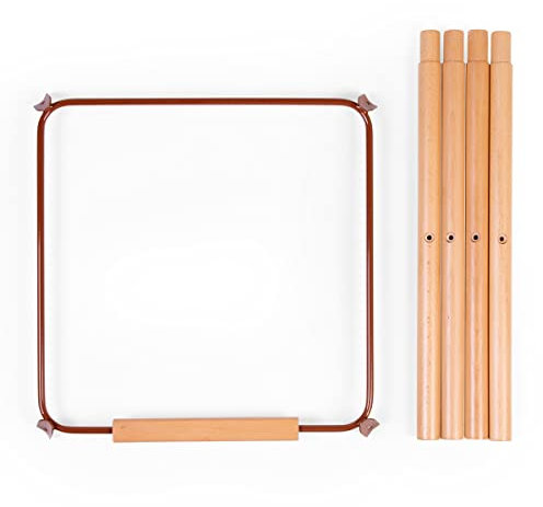 CHILDHOME, Set De Pieds Extra Long Pour Chaise Haute Bébé Evolu 2, S'Adapte Hauteur 90Cm Ilot De Cuisine Ou Bar, Repose Pieds, Bois De Hêtre, Facile À Assembler, Couleur Terracotta