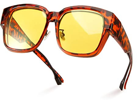 Bloomoak Polarisierte Nachtbrille, blendfrei, UV-400-Schutz für Herren und Damen, polarisiert, zum Autofahren, Angeln, Golf