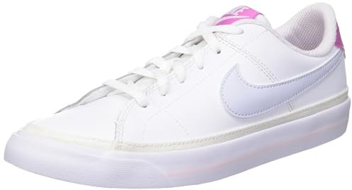 NIKE Court Legacy Sneaker, Weiß/Fußball grau-kosmischer Fuchsia, 37.5 EU