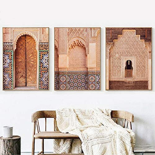 Dittelle Orient Ornamente Poster und Drucke Marokko Wandkunst Reisefotografie Bilder Kunstleinwand Gemälde für Wohnkultur15.7 x 21.6(40x55cm) Kein Rahmen