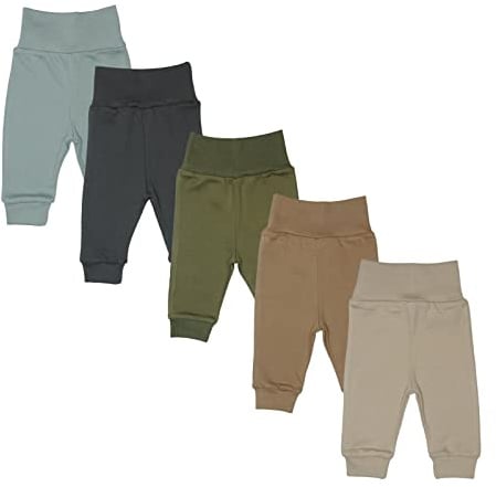MEA BABY Unisex babybyxor i 100% bomull i 5-pack/pumphose, för pojkar och flickor, byxor med dragkedja (92, pojkar 3)