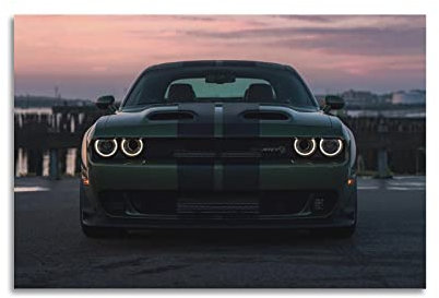 ZONDER Sportauto-Poster für Dodge Charger SRT Hellcat Rennauto SupercarPoster dekorative Malerei Leinwand Wand und Kunstbild Druck Moderne Familien-Schlafzimmer Dekor 40 x 60 cm