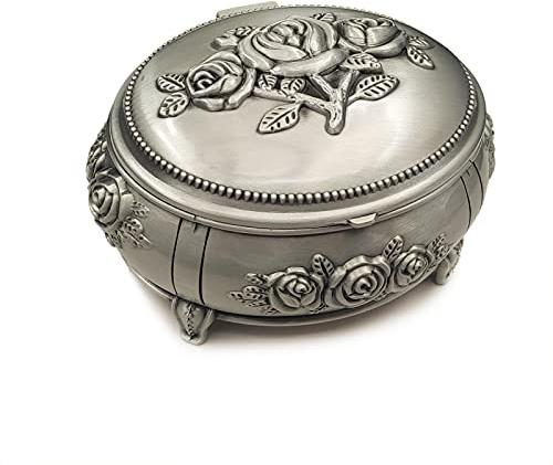 falado Emboss Alloy Metal Music Box Wind Up and Golden Movement Music Box for Christmas/Birthday/Valentine's Day/Mother's Day (EmbossAlloyPattern3, Song: Fantasia on Greensleeves)