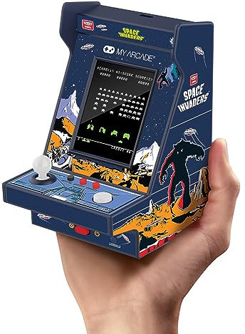 My Arcade Space Invaders Nano Player - Arcade Classics - Mini máquina arcade portátil de mano de 4.5 pulgadas, pantalla a color de 2.4 pulgadas, videojuego retro